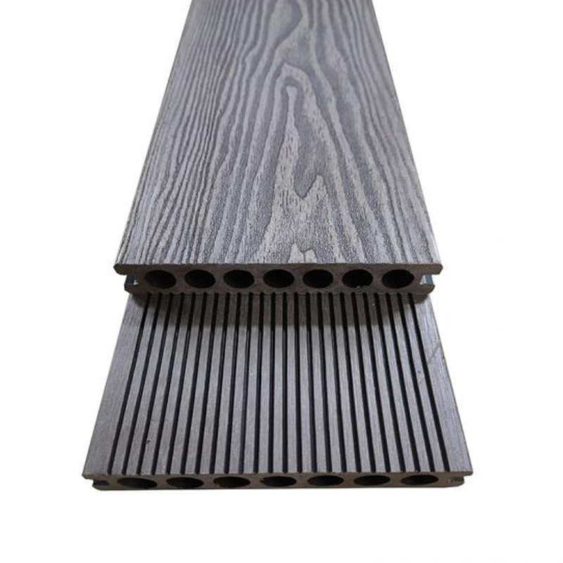 SRL-3D 148*23mm Trækornet mønstret terrasse med rundt hul